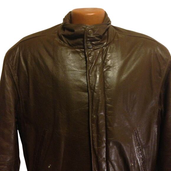 Vintage Members Only Leather Bomber Jacket Mens 42 Sherpa Lining - Picture 8 of 10